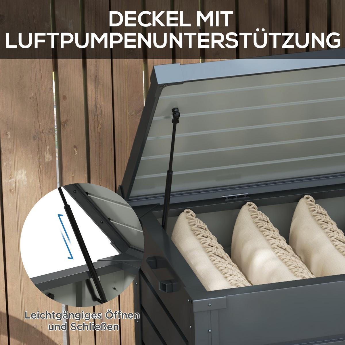 GARTENBOX Verzinkter Stahl Dunkelgrau - Dunkelgrau, Metall (62/66/120cm) - Outsunny