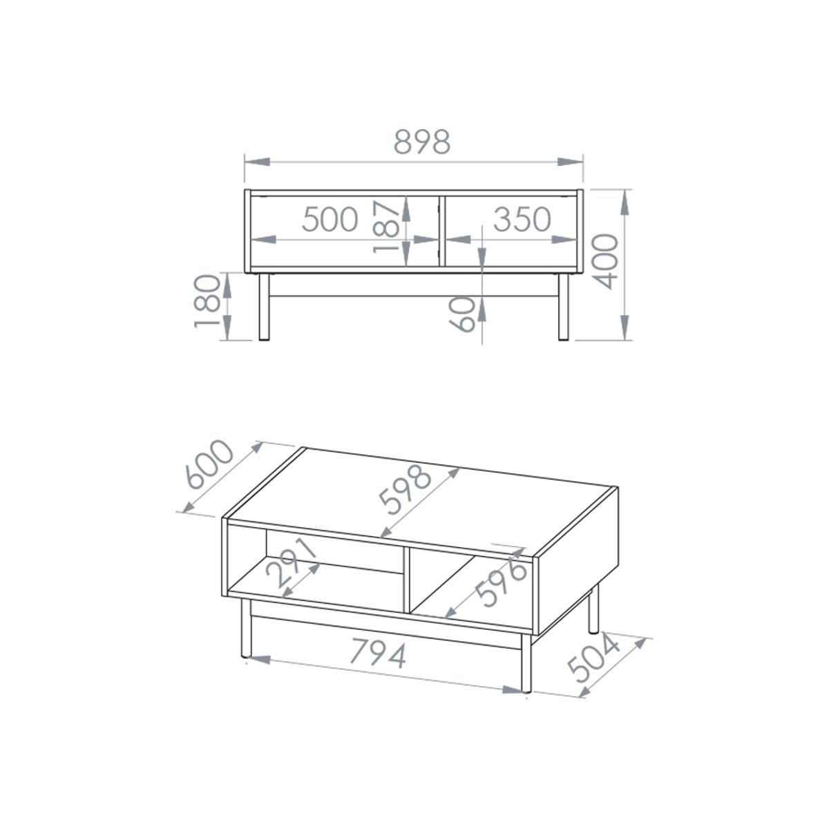 COUCHTISCH Connie Kaschmir und Holz - Kaschmir, Holzwerkstoff (60/89.8/40cm) - Petits-meubles