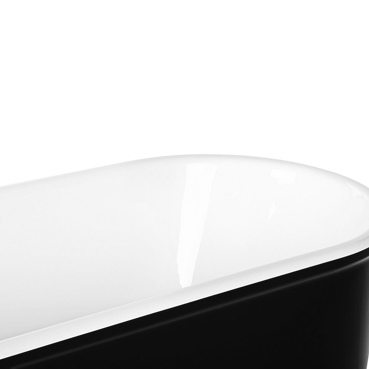 BADEWANNE FREISTEHEND 80x170x59 cm schwarz Pinel - Schwarz, Kunststoff (80/59/170cm) - Beliani