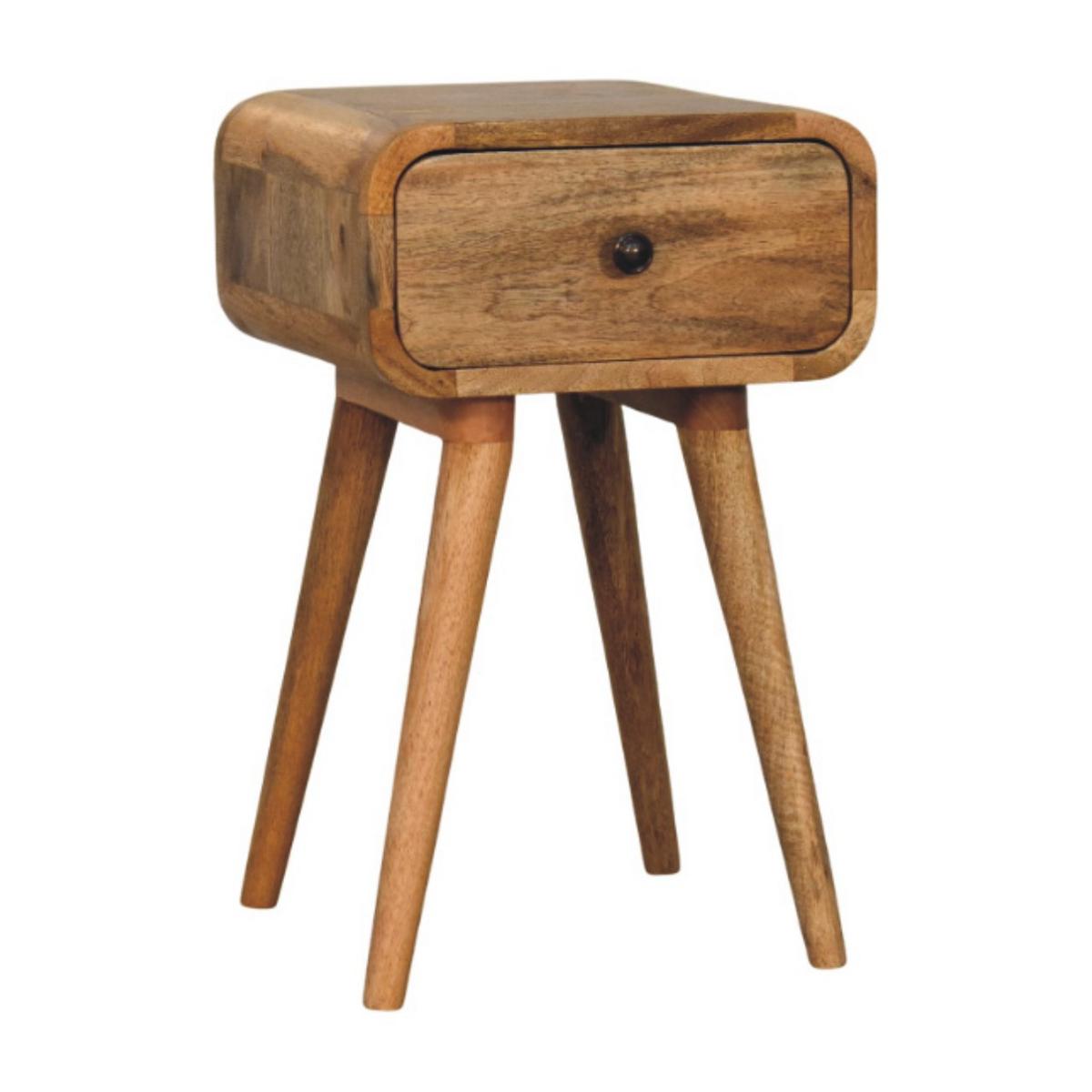 NACHTKASTEN Avora Mini Eichenoptik, 1 Schublade, Beige - Beige/Messingfarben, Holz/Metall (30/49/30cm) - Artisan Furniture