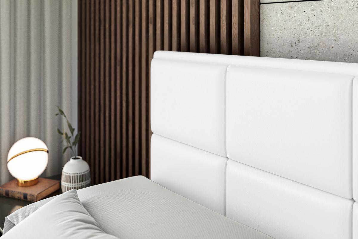 BOXBETT mit Matratze H3 und Lattenrost - NOVA - 140x200 Weiß Hochglanz - Weiß Hochglanz, Holzwerkstoff (140/200cm) - ALTDECOR