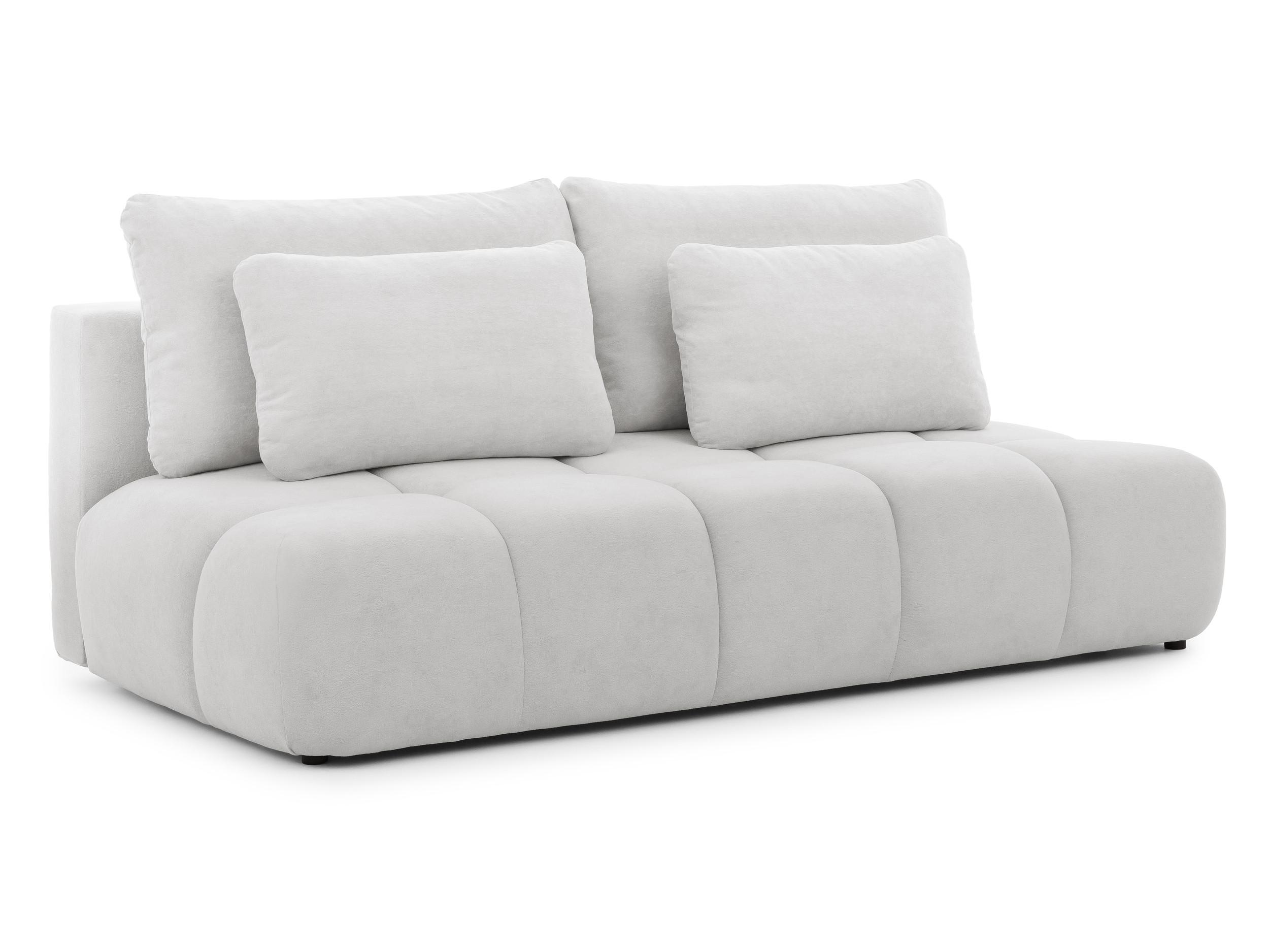 SCHLAFSOFA Belluno aus hochwertigem Hellgrau Plüschstoff mit Bettkasten und tiefen Steppungen in Bubble-Optik - Hellgrau/Schwarz, Holz/Kunststoff (205/87/105cm) - S-Style
