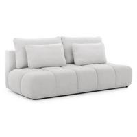 SCHLAFSOFA Belluno aus hochwertigem Hellgrau Plüschstoff mit Bettkasten und tiefen Steppungen in Bubble-Optik - Hellgrau/Schwarz, Holz/Kunststoff (205/87/105cm) - S-Style