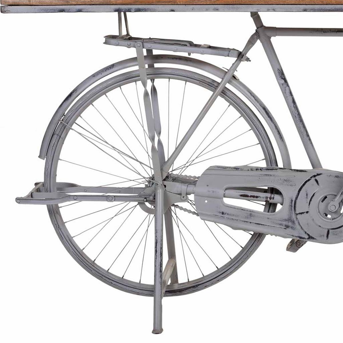 KONSOLE aus Holz und Metall 198X50X94 cm - Silberfarben, Metall (50/198/94cm) - Wanderlust