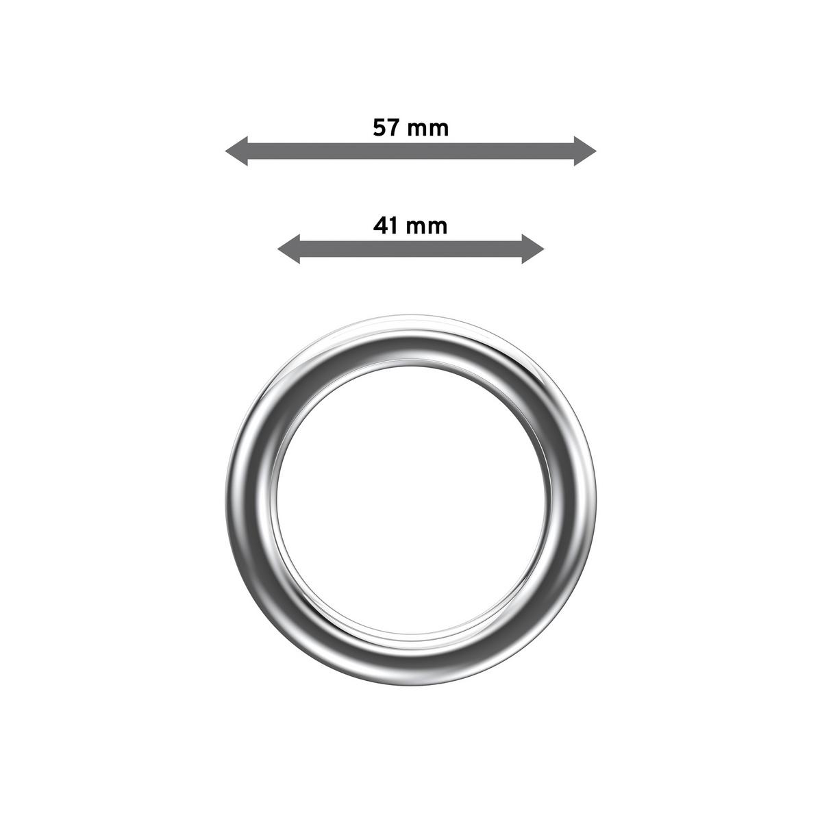 RUNDRINGE MIT FALTENHAKEN FÜR GARDINENSTANGEN 28 mm Ø, Chrom, Packung 10 Stück - Chromfarben, Kunststoff (28cm) - INTERDECO