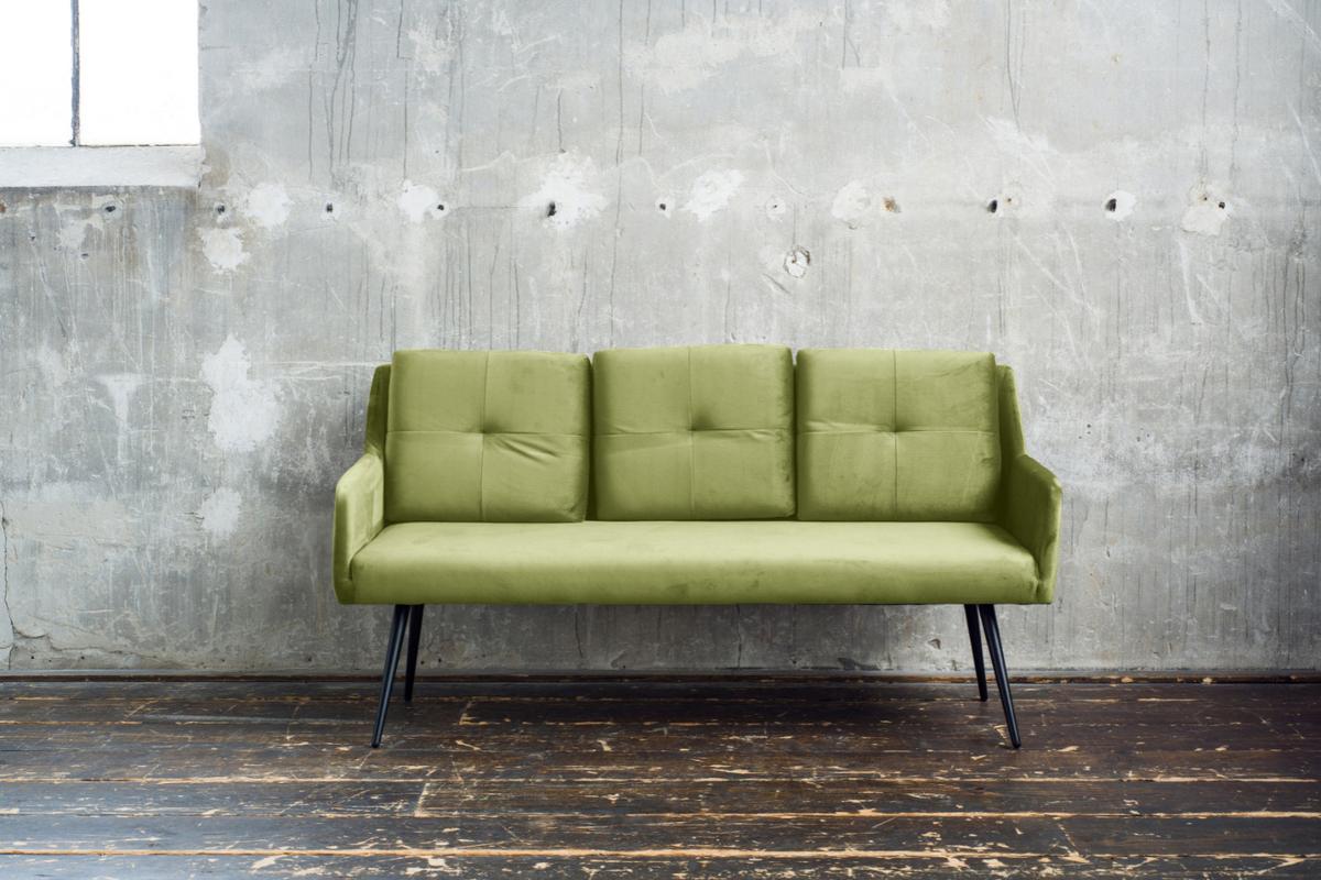 ESSZIMMERBANK PIRI Grün Velvet - Grün, Textil (180/84/64cm) - KAWOLA