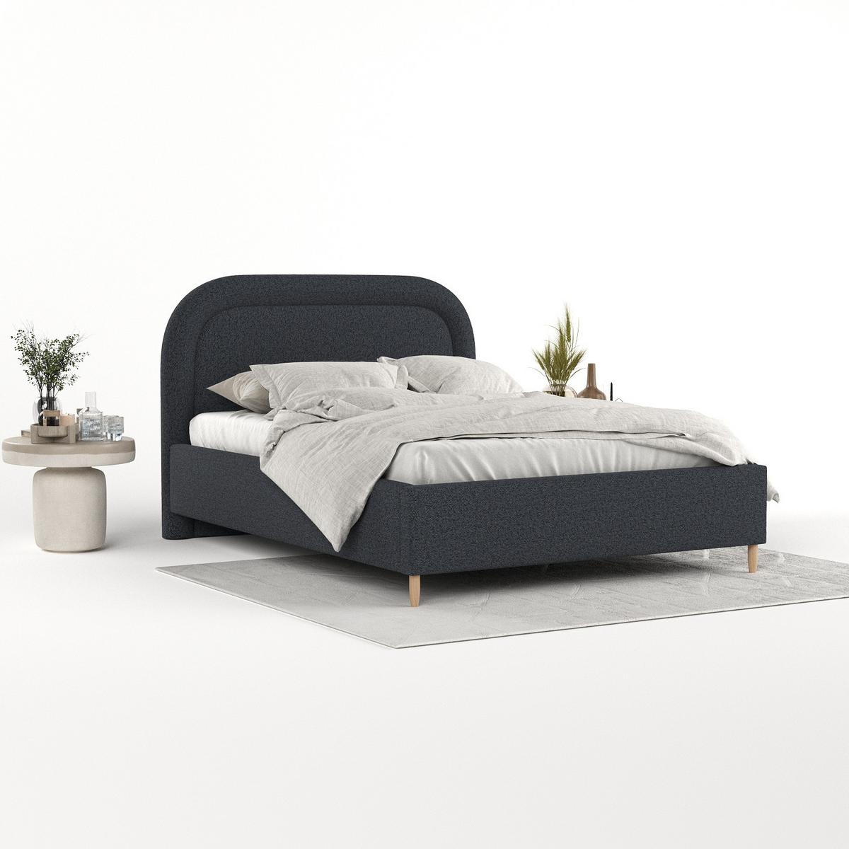 POLSTERBETT Zoya 120/200 cm Anthrazit im Riva Stoff - Anthrazit/Naturfarben, Holz/Holzwerkstoff (120/200cm) - AltaBeds