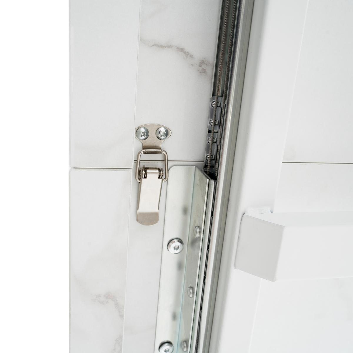 ESSTISCH AUSZIEHBARER Weiß Marmoroptik mit Ausziehfunktion & X-Gestell - Weiß, Holzwerkstoff/Metall (80/160/77cm) - Urban Meuble