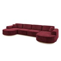 WOHNLANDSCHAFT MARI-U2-v1 - 388x171x83 cm Bordeaux Velours - Bordeaux, Holzwerkstoff/Textil (388/83/171cm) - ALTDECOR