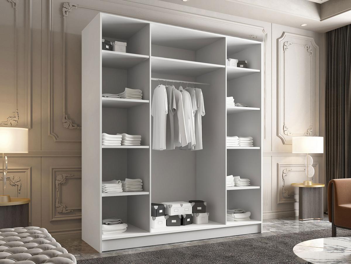 KLEIDERSCHRANK Santi I - Eichefarben/Goldfarben, Holzwerkstoff/Metall (200/215/58cm) - MIRJAN24