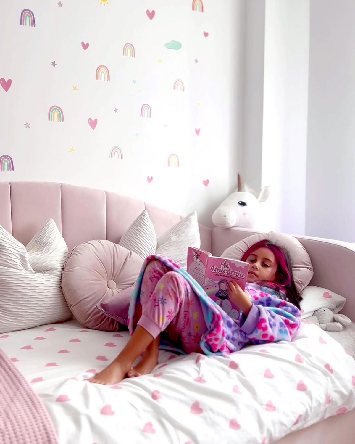 TAGESBETT 90/200cm Pastellrosa Eyburie - Pink, Textil (90/200cm) - Beliani