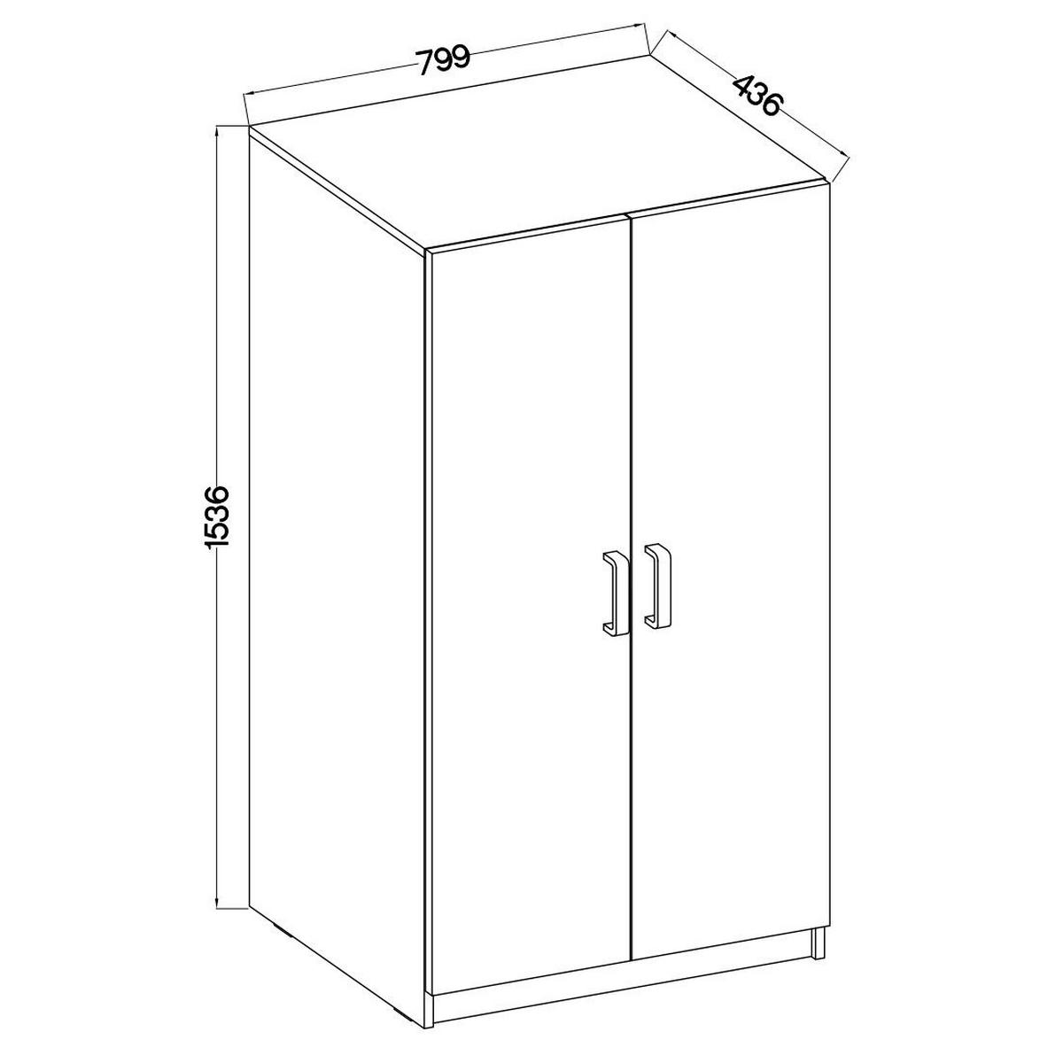 DREHTÜRENSCHRANK MALTESA 79,9/153,6/42cm 2-türig Grau - Eiche Artisan/Grau, Holzwerkstoff (79.9/153.6/42cm) - MASSENO