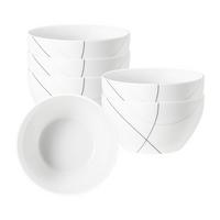 MÜSLISCHALEN Trio Highline weiß-grau ø 15 cm 6er Set - Weiß/Grau, Keramik (14.9cm) - Seltmann Weiden