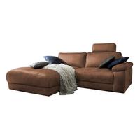 ECKSOFA MOTORISCHER RELAXFUNKTION LOLA Braun Leder Relaxfunktion - Schwarz/Braun, Leder (233/178cm) - KAWOLA