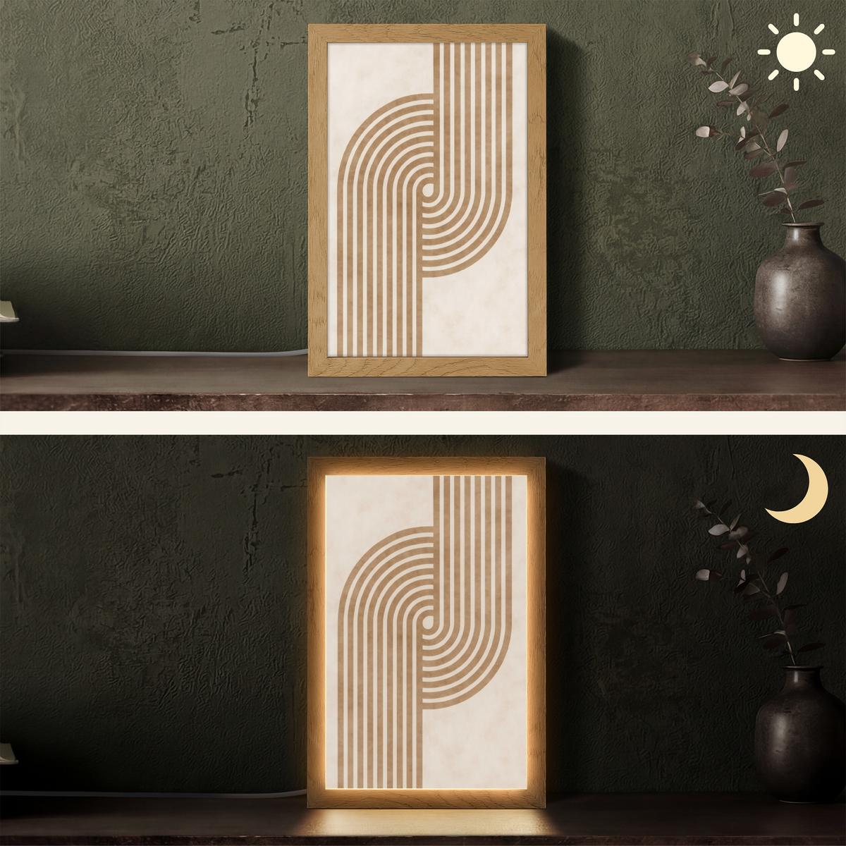 TISCHLEUCHTE Symmetrische Biegung - kupferfarbig 20x30 cm - Cappuccino, Holzwerkstoff (8/20/30cm) - OnlyWow