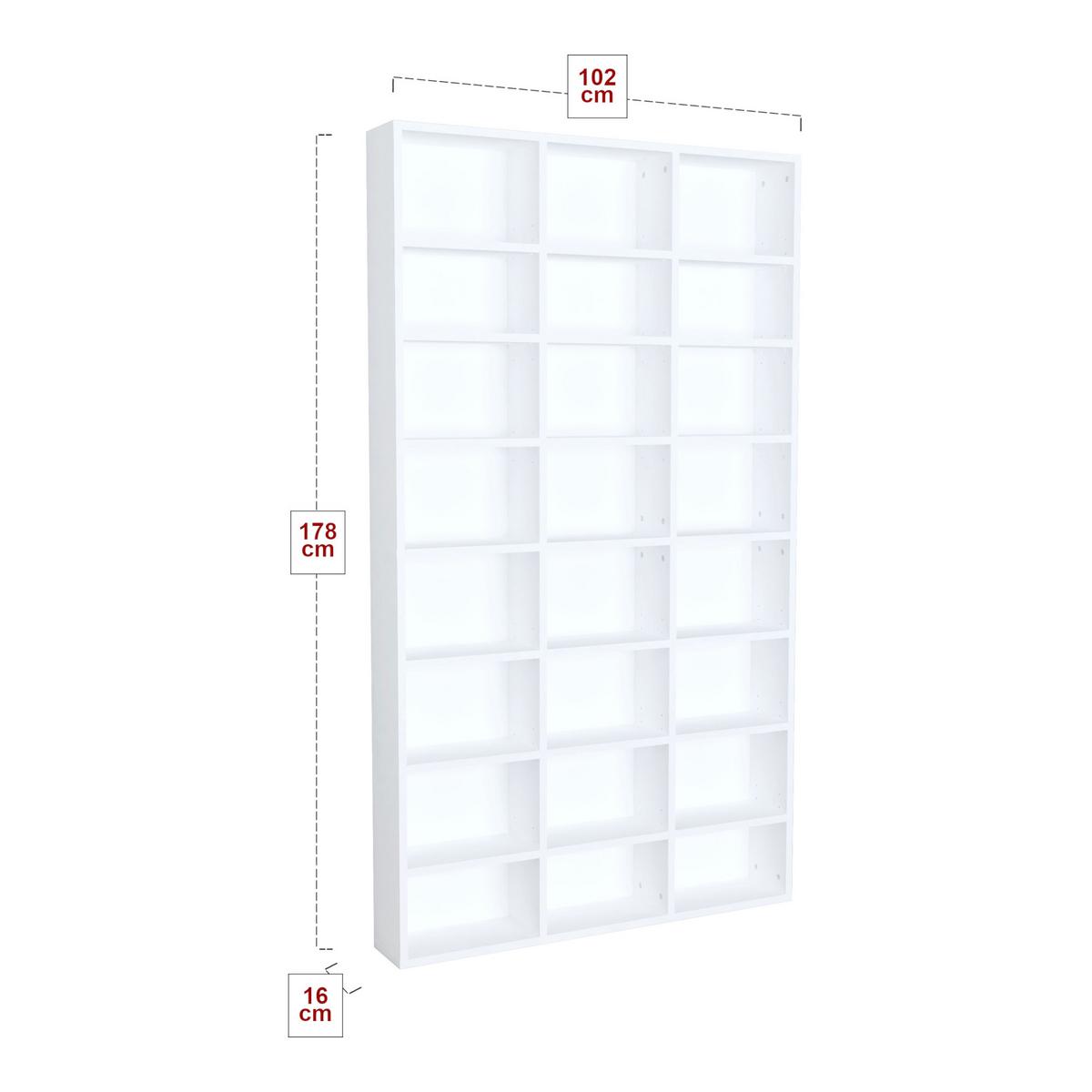 BÜCHERREGAL Askvoll - Weiß, Holzwerkstoff (102/178/16cm) - [en.casa]