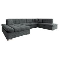 ECKSOFA Bergen, Seite: Links - Greige/Silberfarben, Holz/Textil (345/76/205cm) - MIRJAN24