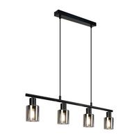 HÄNGELEUCHTE Myrm Schwarz Vintage Glas 68.5/7/140 cm - Schwarz, Metall (68.5/7/140cm) - ZMH
