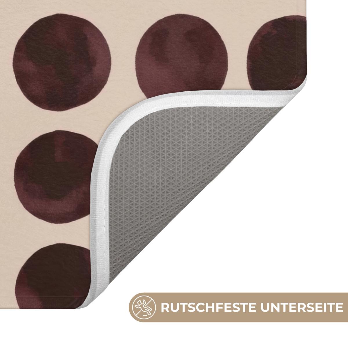 WC-VORLEGER Polka dots - Muster - Braun Toilettenvorleger 55x60 cm - Bordeaux, Textil (55/1cm) - OnlyWow