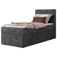BOXBETT TILIANO 90/200 - Grau Cord - H3 - Visco Topper - Rechts - Grau, Textil (90/200cm) - MKS