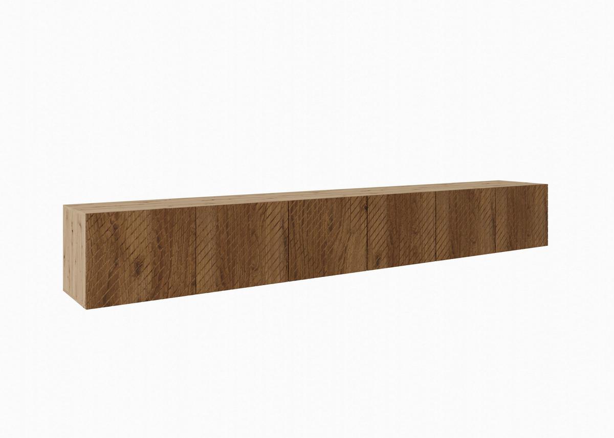 LOWBOARD CAVA 300/41/40 cm, Hängender TV-Schrank Eiche Artisan / Eichefarben - Eichefarben/Braun, Holzwerkstoff (300/41/40cm) - MASSENO