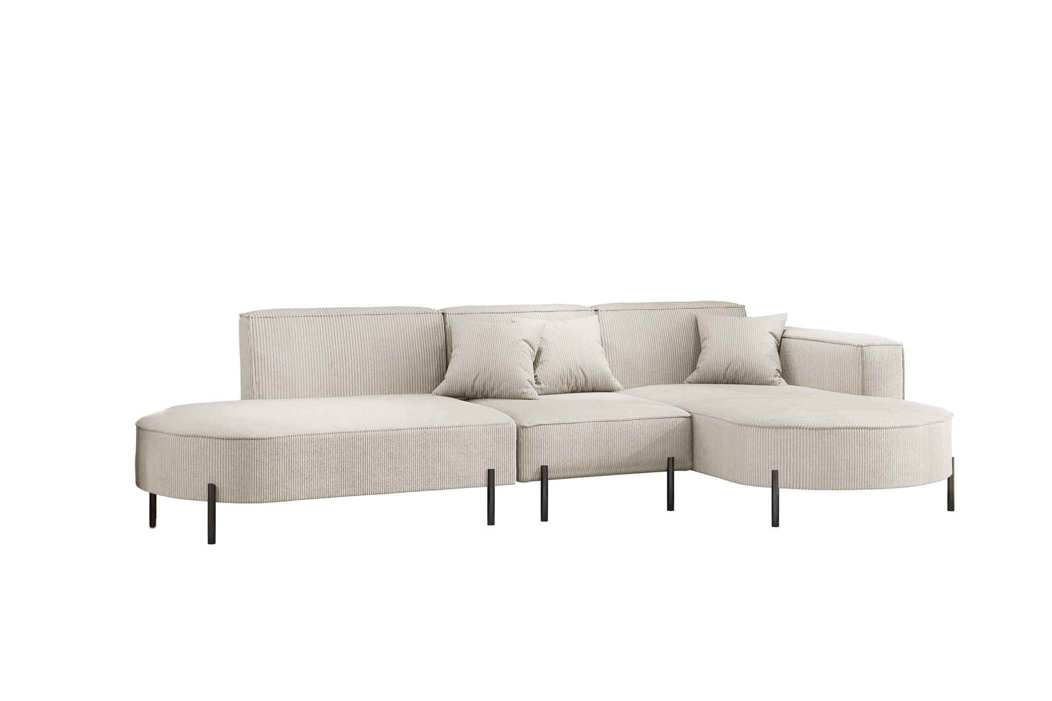 ECKSOFA Valencia - Beige, Holzwerkstoff/Textil (321/165cm) - Fun Möbel