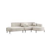 ECKSOFA Valencia - Beige, Holzwerkstoff/Textil (321/165cm) - Fun Möbel