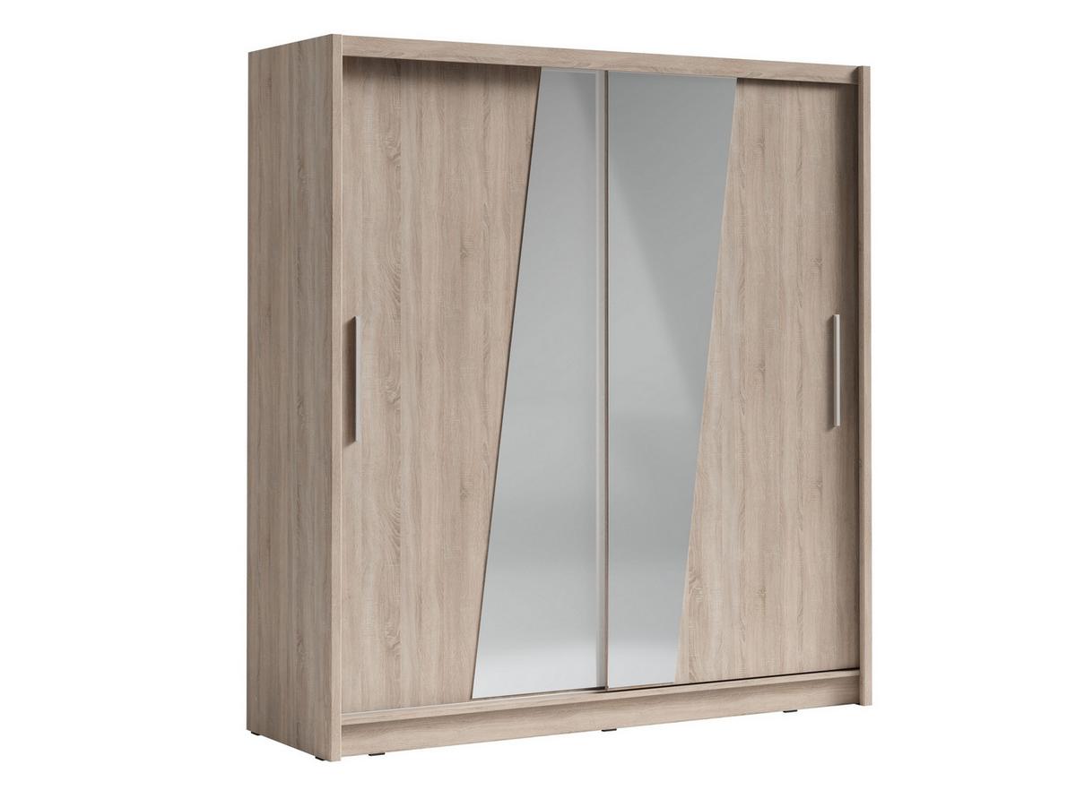 SCHWEBETÜRENSCHRANK RANOR 200/215/62,5cm 2-türig mit Spiegel Sonoma Eiche - Sonoma Eiche, Holzwerkstoff (200/215/62.5cm) - MASSENO