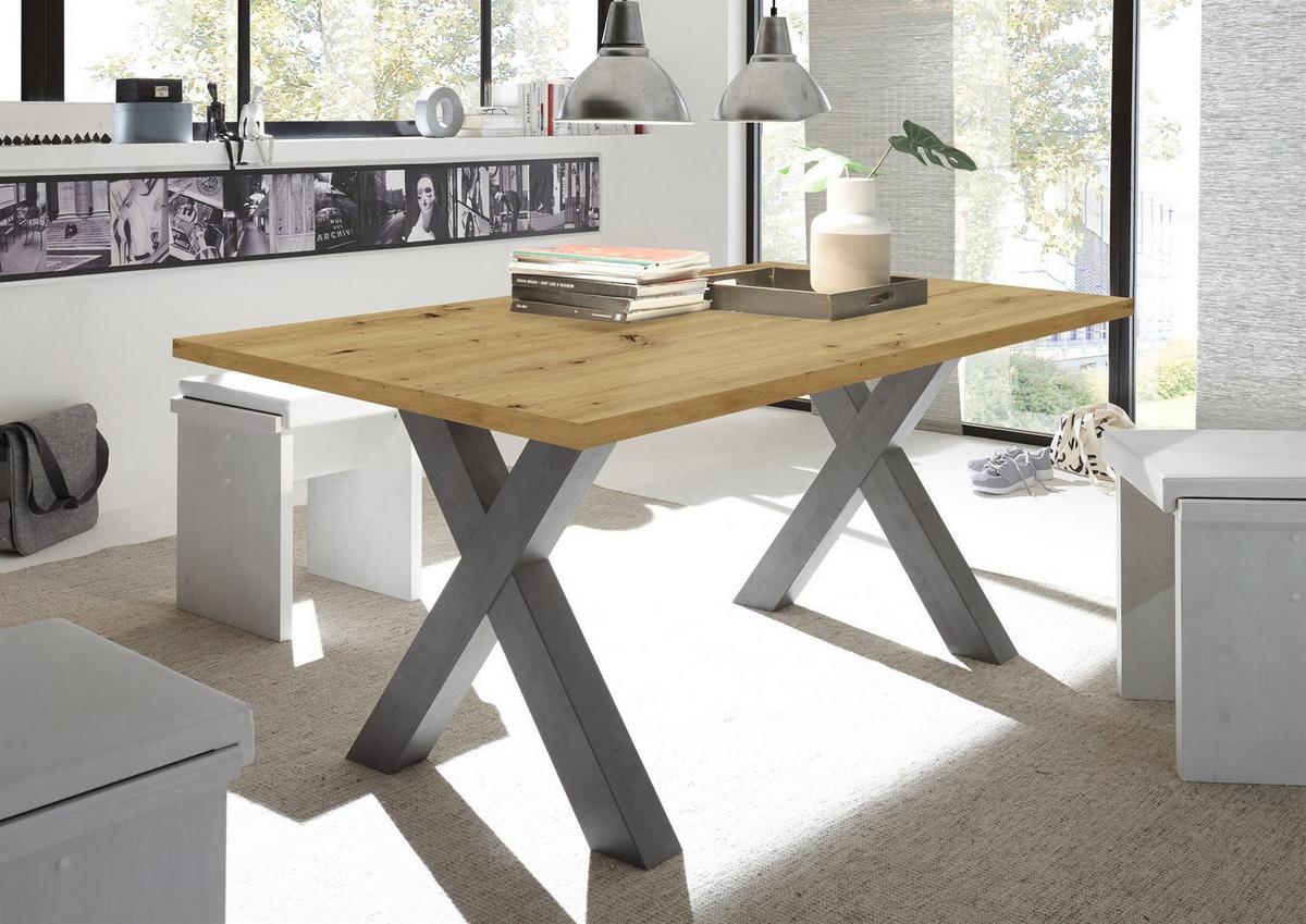 ESSZIMMERTISCH Eike 4 160 x 90 x 75 Esstisch Graphit/Asteiche - Naturfarben, Holz (160/90/75cm) - 58aufmkessel