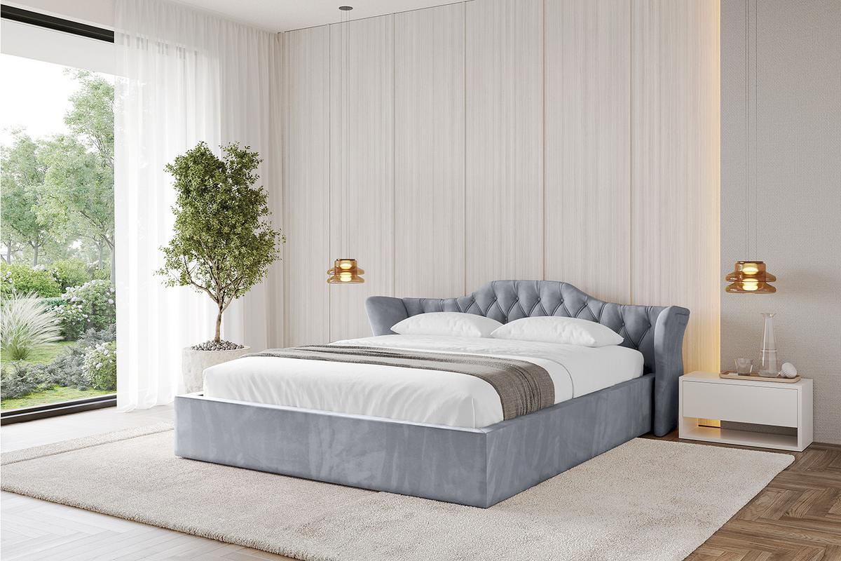 POLSTERBETT mit Bettkasten und Lattenrost, Bett mit Matratze H3/H4 - ZORAN-V1 120x200 Grau - Grau, Holzwerkstoff/Textil (120/200cm) - ALTDECOR