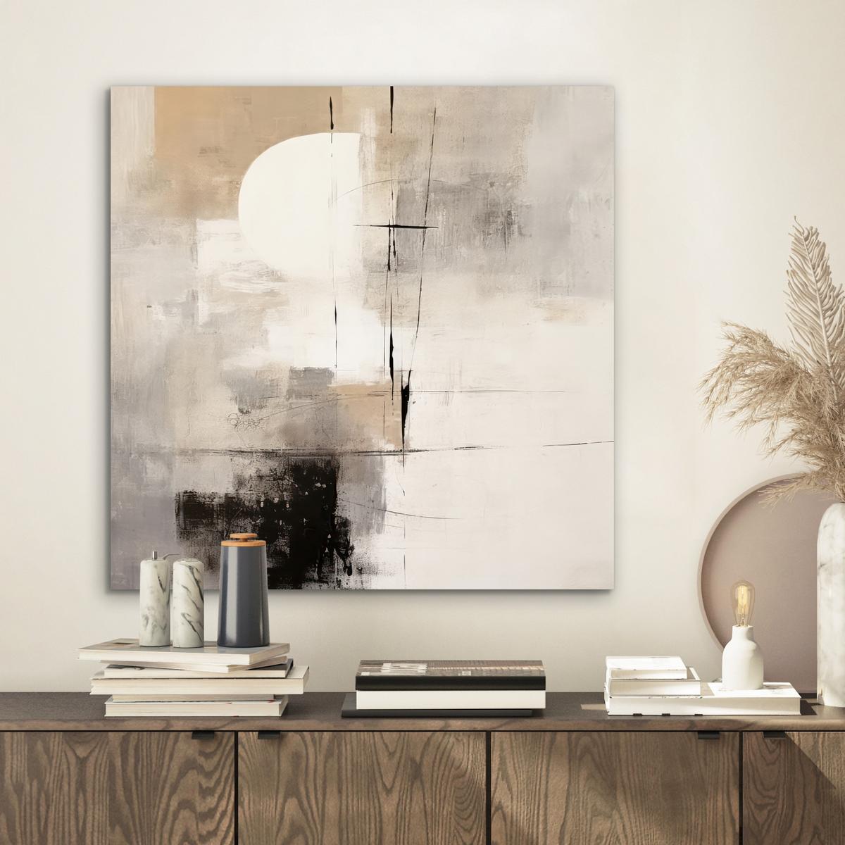 METALLBILD Abstrakt - Kunst - Grau 50x50 cm - Hellgrau, Metall (50/50cm) - MuchoWow