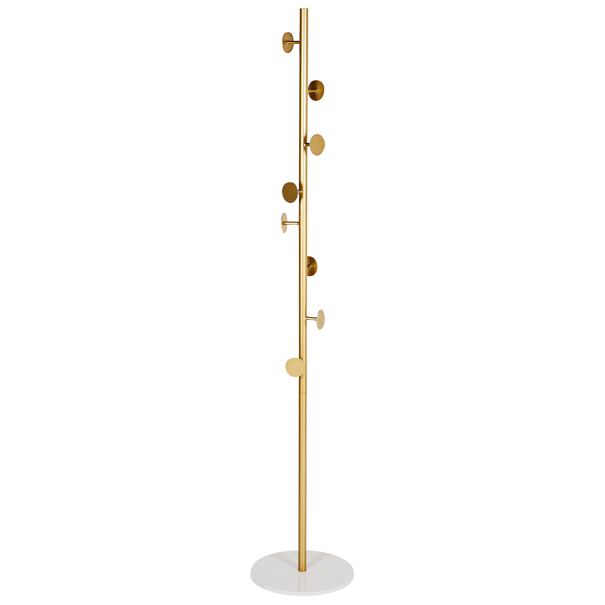 KLEIDERSTÄNDER Metall gold/weiß 170 cm Notus - Goldfarben/Weiß, Metall (32/170/32cm) - Beliani