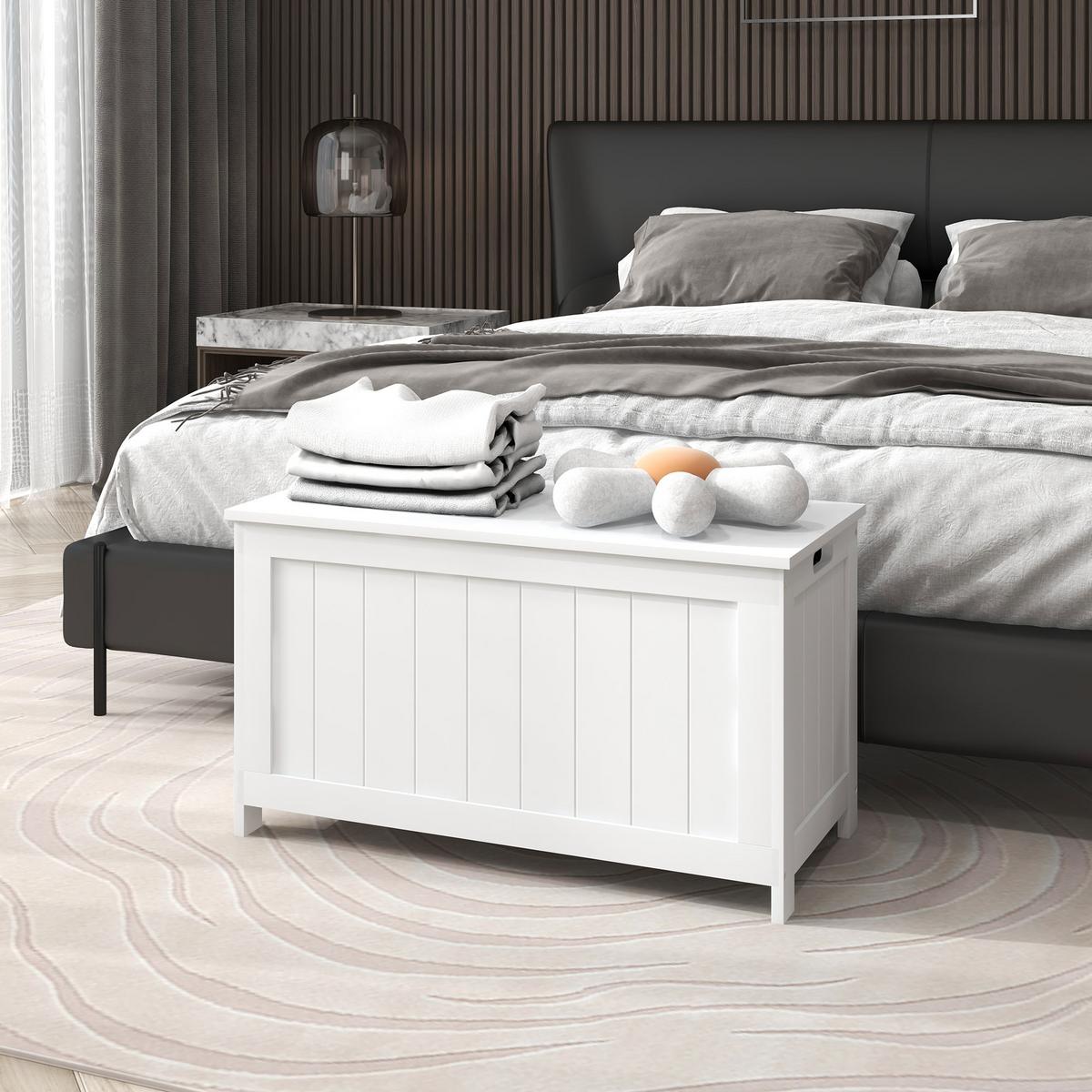 AUFLAGENBOX, MDF, Weiß, 81 x 40 x 46 cm - Weiß, Holzwerkstoff (40/46/81cm) - HOMCOM