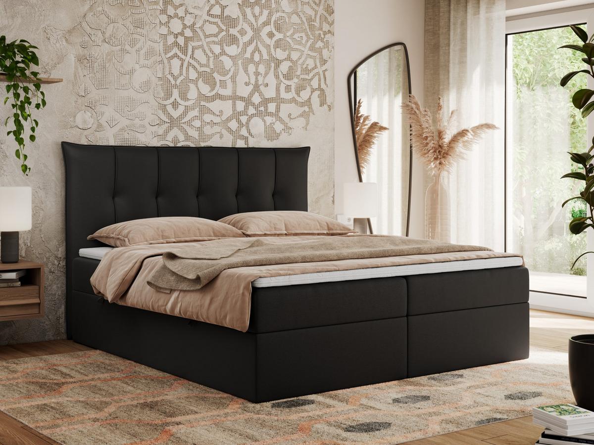 BOXBETT PREMIUM 10 140/200 Schwarz Kunstleder - H4 - Schwarz, Holz/Textil (140/200cm) - MKS