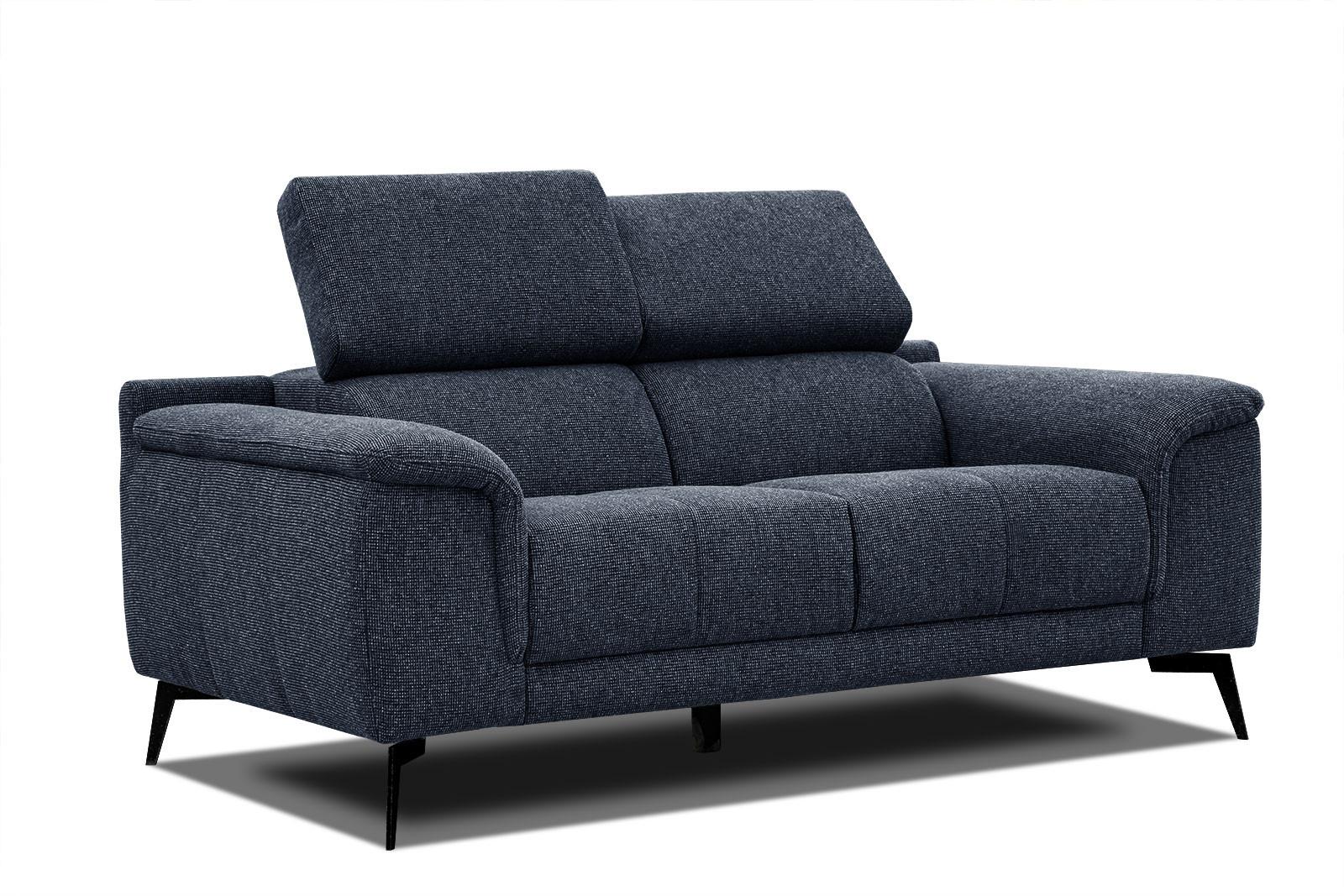 SOFA FIERO 2-Sitzer, dunkelblau - Schwarz/Dunkelblau, Holzwerkstoff/Textil (170/82/103cm) - Wozimo