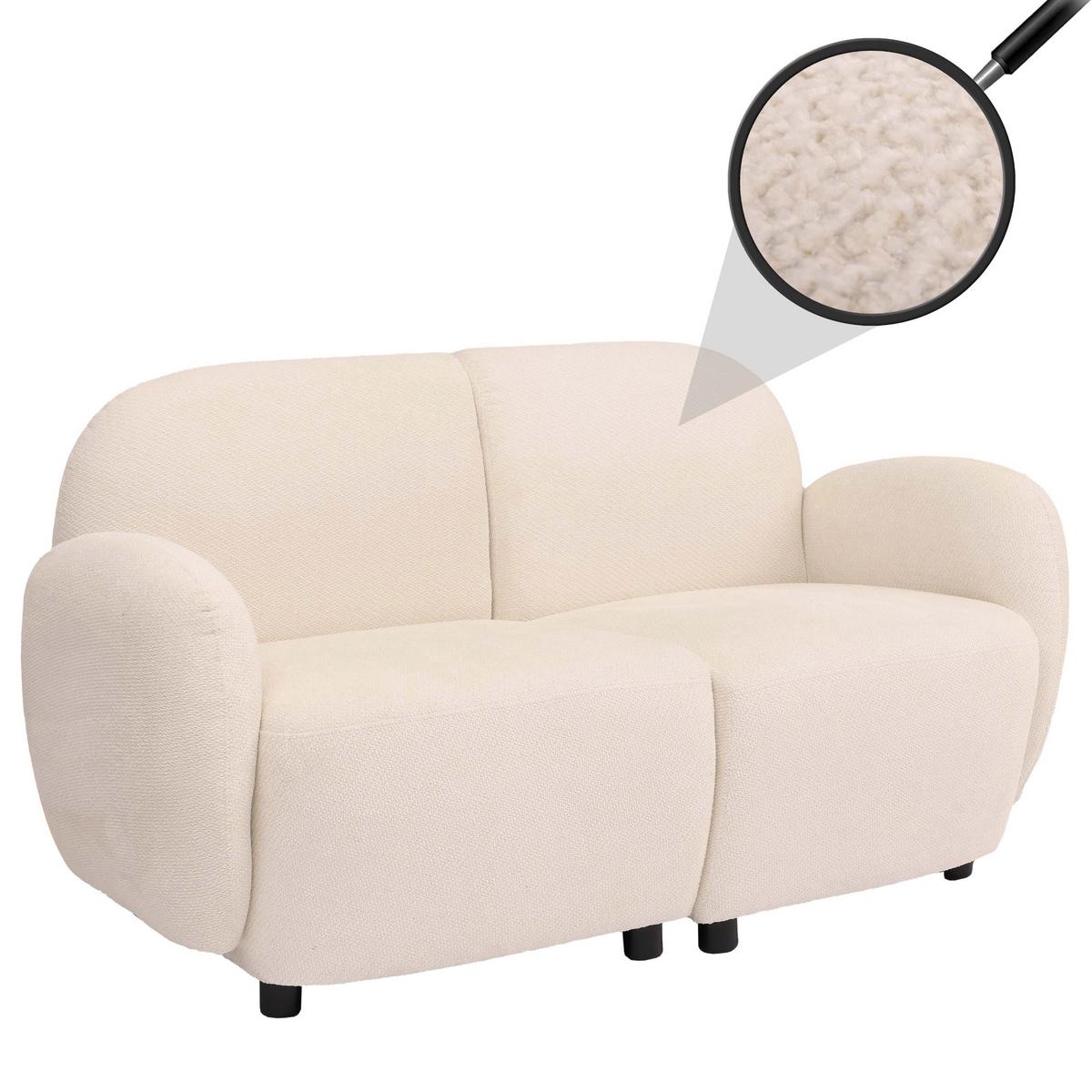 2ER-SOFA Cremeweiß - Creme, Textil (148/77/79cm) - MCW