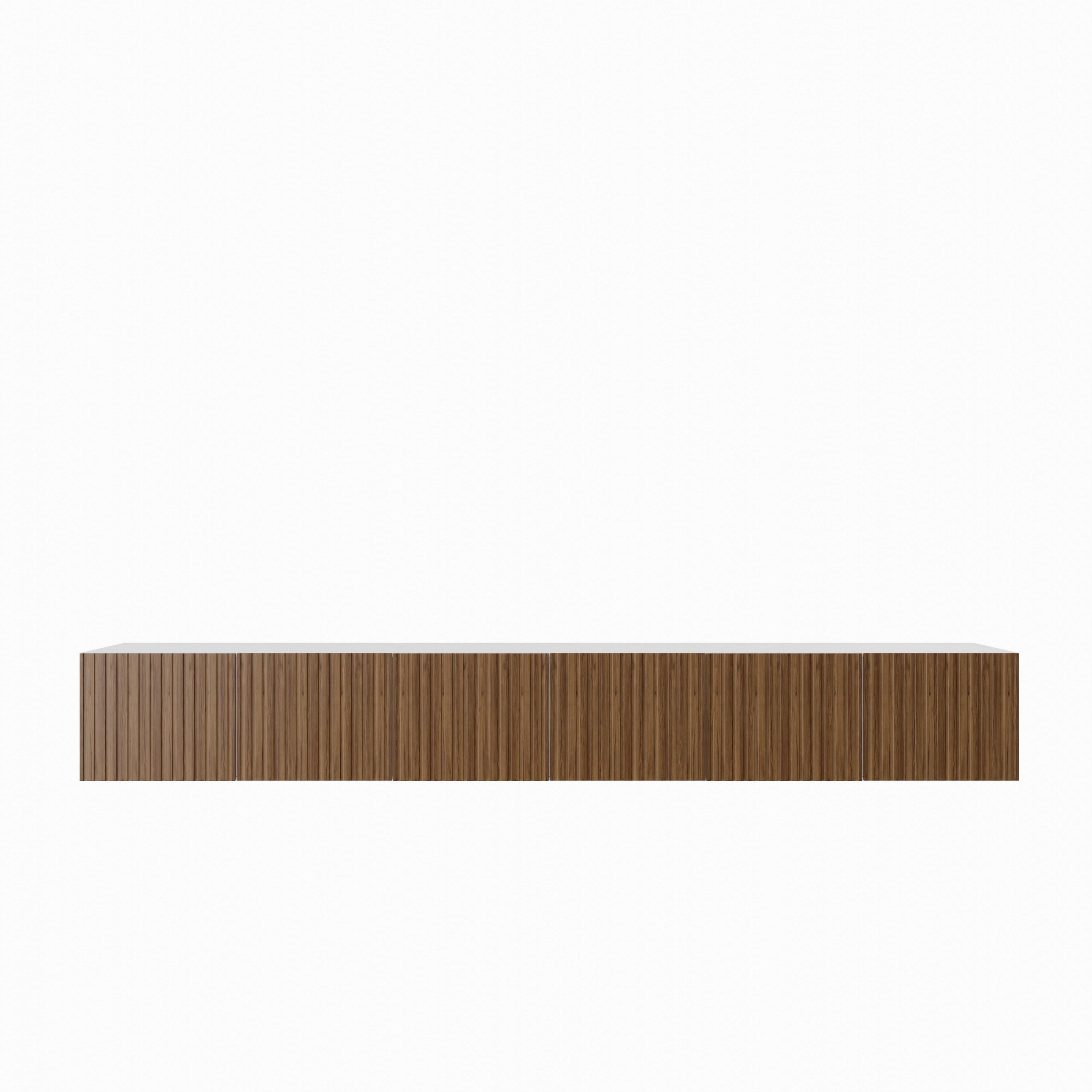 LOWBOARD LIVO 300/41/40 cm, Hängender TV-Schrank Weiß / Eichefarben - Eichefarben/Braun, Holzwerkstoff (300/41/40cm) - MASSENO