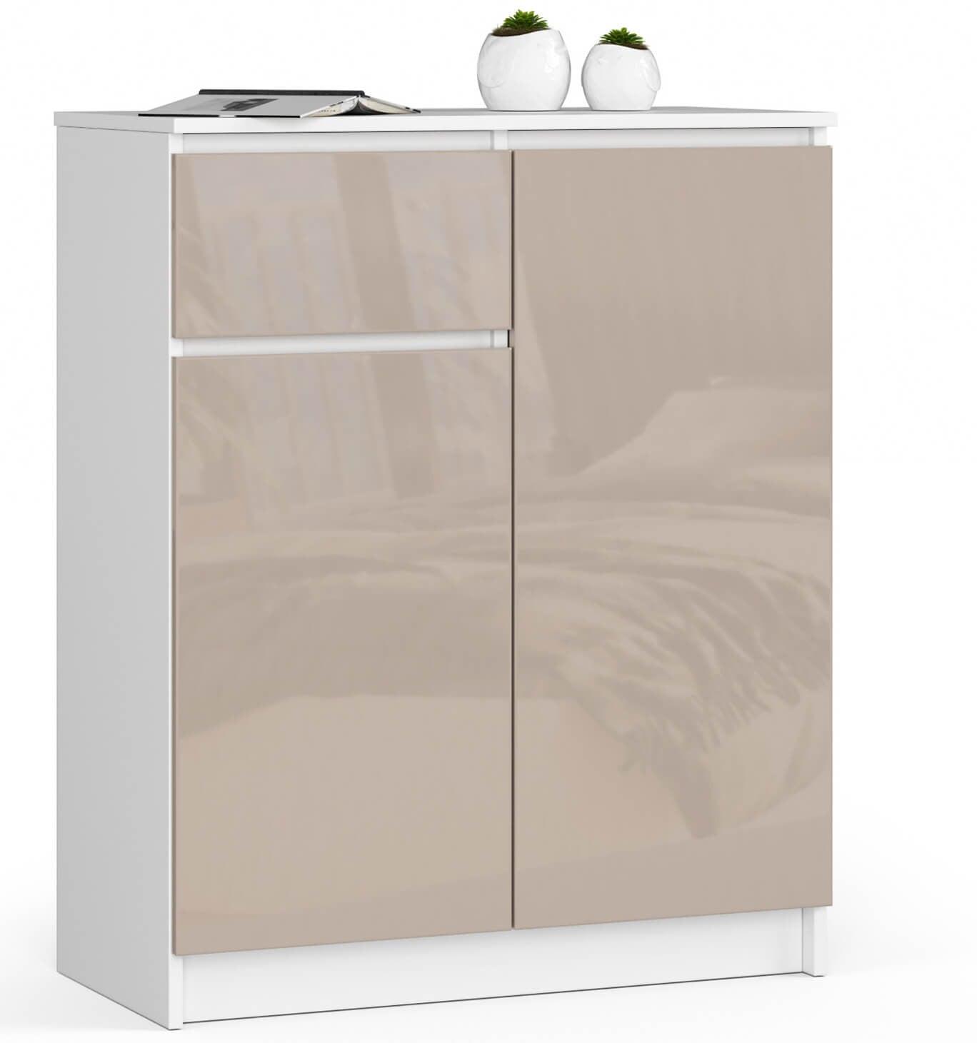 KOMMODE Weiß, Cappuccino Glanz 99/80/40 - Weiß, Holzwerkstoff (80/99/40cm) - RAUMHIRSCH FURNITURE