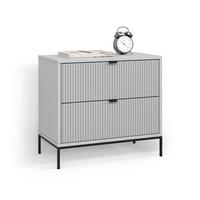 NACHTTISCH Aterno Grau mit 2 Schubladen - Grau, Holzwerkstoff (66/60/36cm) - Livinity®
