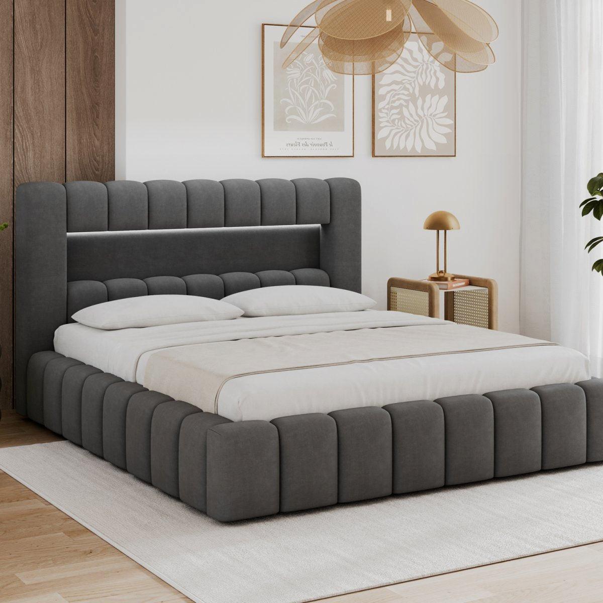 BOXBETT 180/200 Auria Dunkelgrau - Grau, Holz (180/200cm) - Petits-meubles