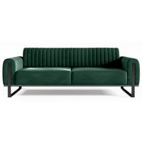 SOFA Parissa 228 cm - Schwarz/Grün, Textil/Metall (228/79/92cm) - Selsey