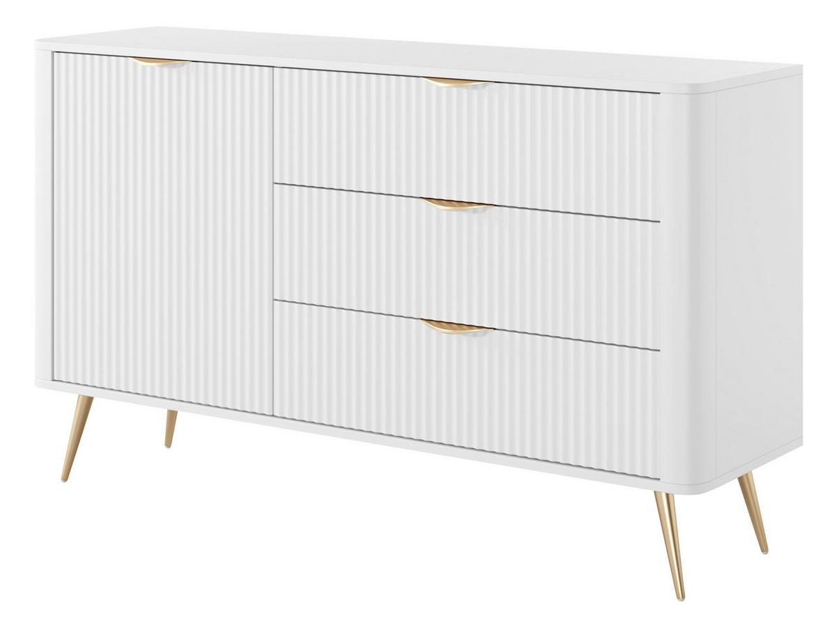 SIDEBOARD Lante 1D3S - Goldfarben/Weiß, Holzwerkstoff/Metall (139/82/38cm) - MIRJAN24