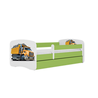 KINDERBETT Lastwagen mit Schublade 180/80 90/61/184 - Grün, Holzwerkstoff (80/180cm) - RAUMHIRSCH FURNITURE