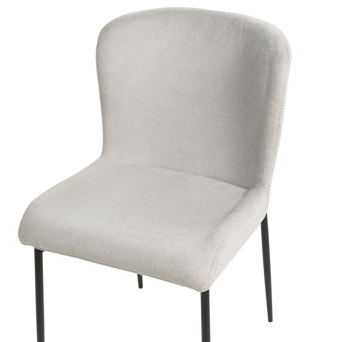 ESSZIMMERSTUHL 2er-Set Polsterbezug Grau Ada - Grau, Textil/Metall (49/82/48cm) - Beliani