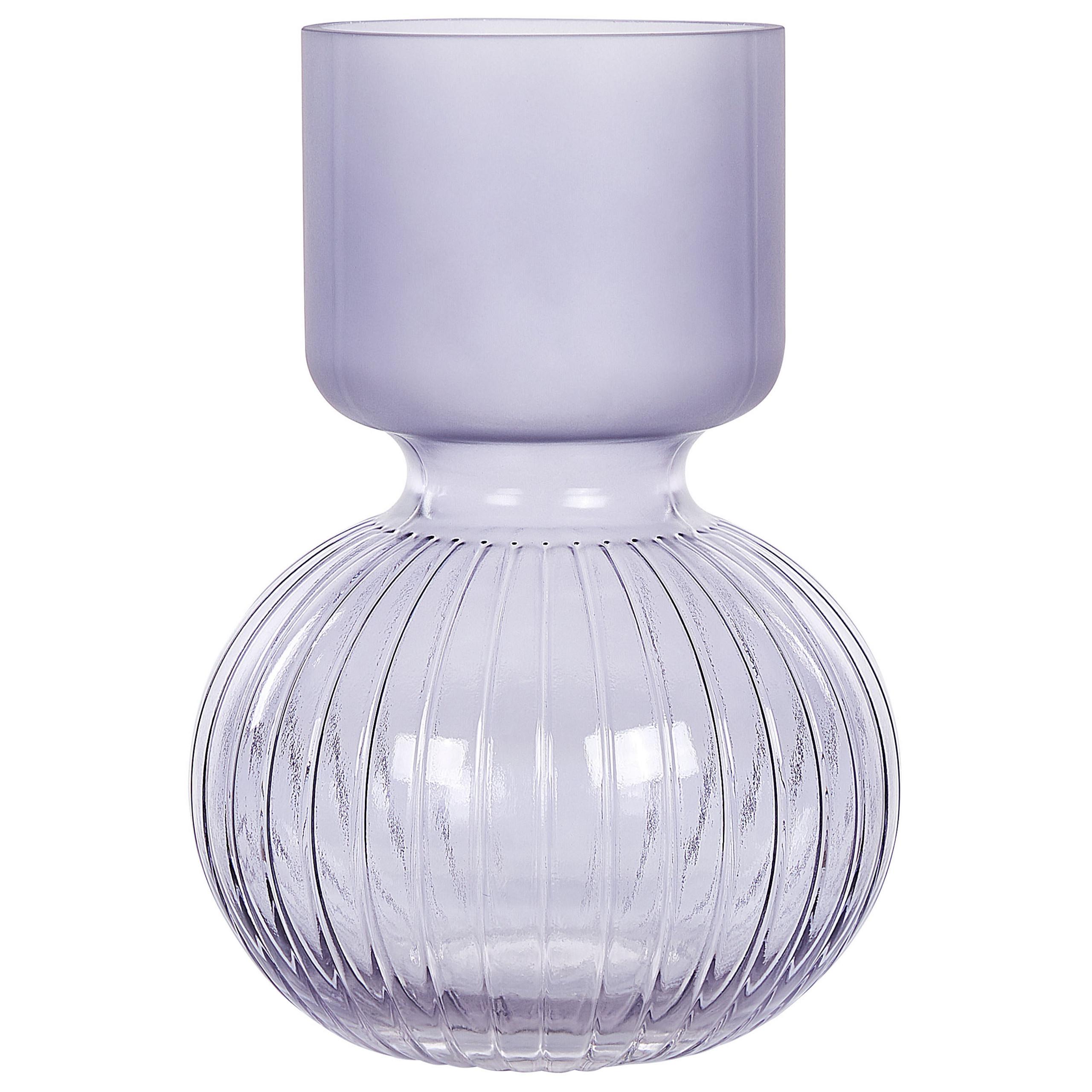 BLUMENVASE Glas violett Thetidio - Violett, Glas (26cm) - Beliani