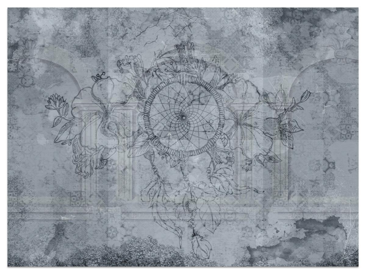 FOTOTAPETE für Schlafzimmer Traumfänger Vintage Säulen 200x140 - Grau, Papier (200/140cm) - Muralo