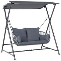 HOLLYWOODSCHAUKEL Grau Fiastra - Grau, Metall (170/202/140cm) - Beliani