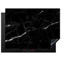 HERDABDECKPLATTE Marmoroptik - Schwarz - Luxus Induktionsmatte 71x52 cm - Grau, Kunststoff (71/52/0.2cm) - MuchoWow