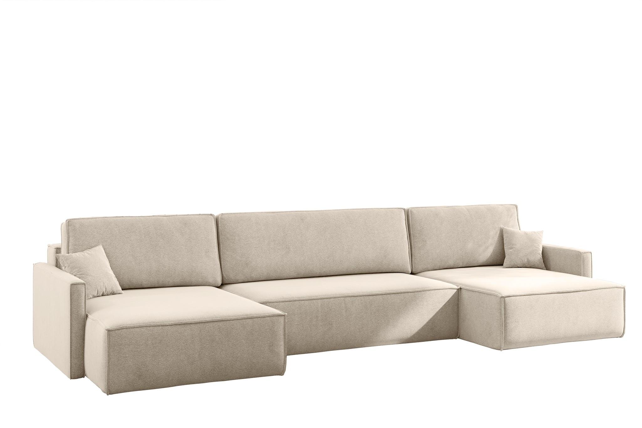 WOHNLANDSCHAFT Louis Salvador - Beige, Holzwerkstoff/Textil (348/83/142cm) - Fun Möbel