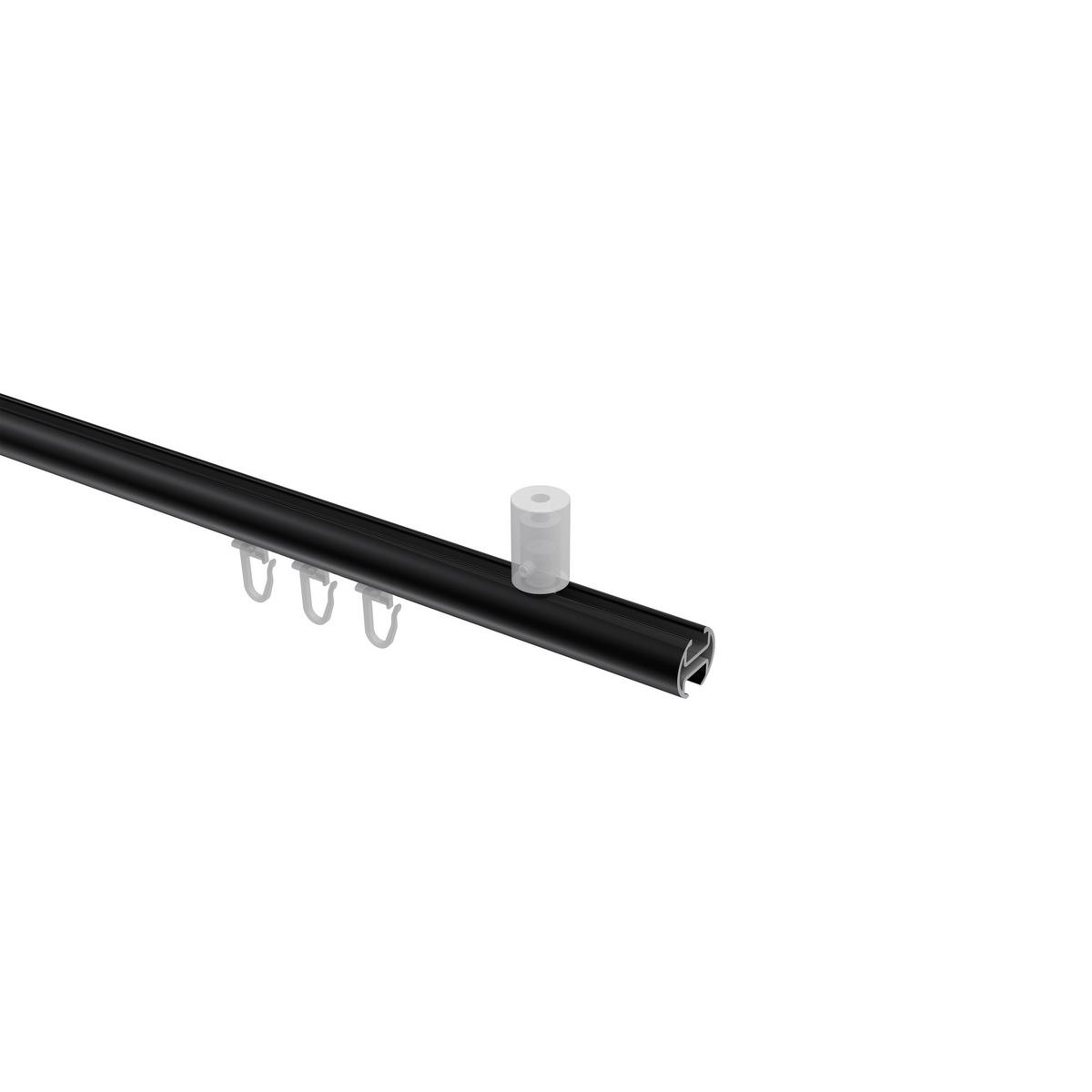 GARDINENSTANGE INNENLAUF Sonius Elanto 200 cm, 1-läufig, 20 mm Ø Schwarz - Schwarz, Metall (200cm) - INTERDECO